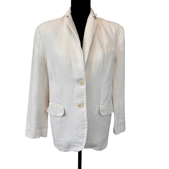 ANINE BING X RTR Women's Eggshell Quinn Oversized Linen Blazer Size XS - Picture 4 of 11